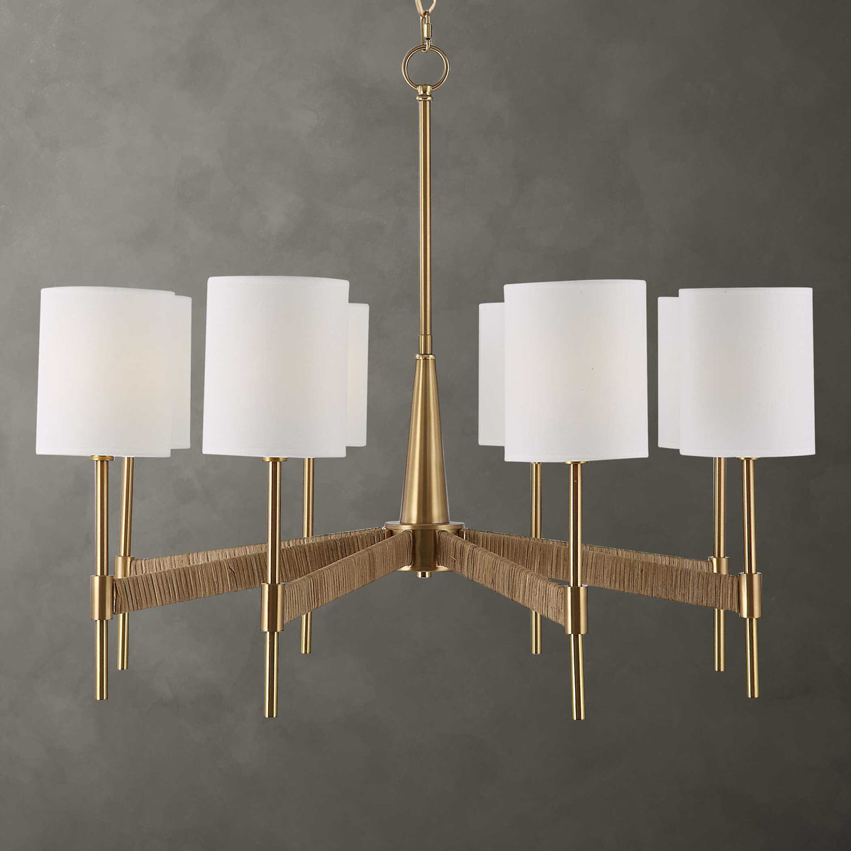 Lautoka Rattan 8 Light Chandelier - Light Brown by Uttermost - View 1