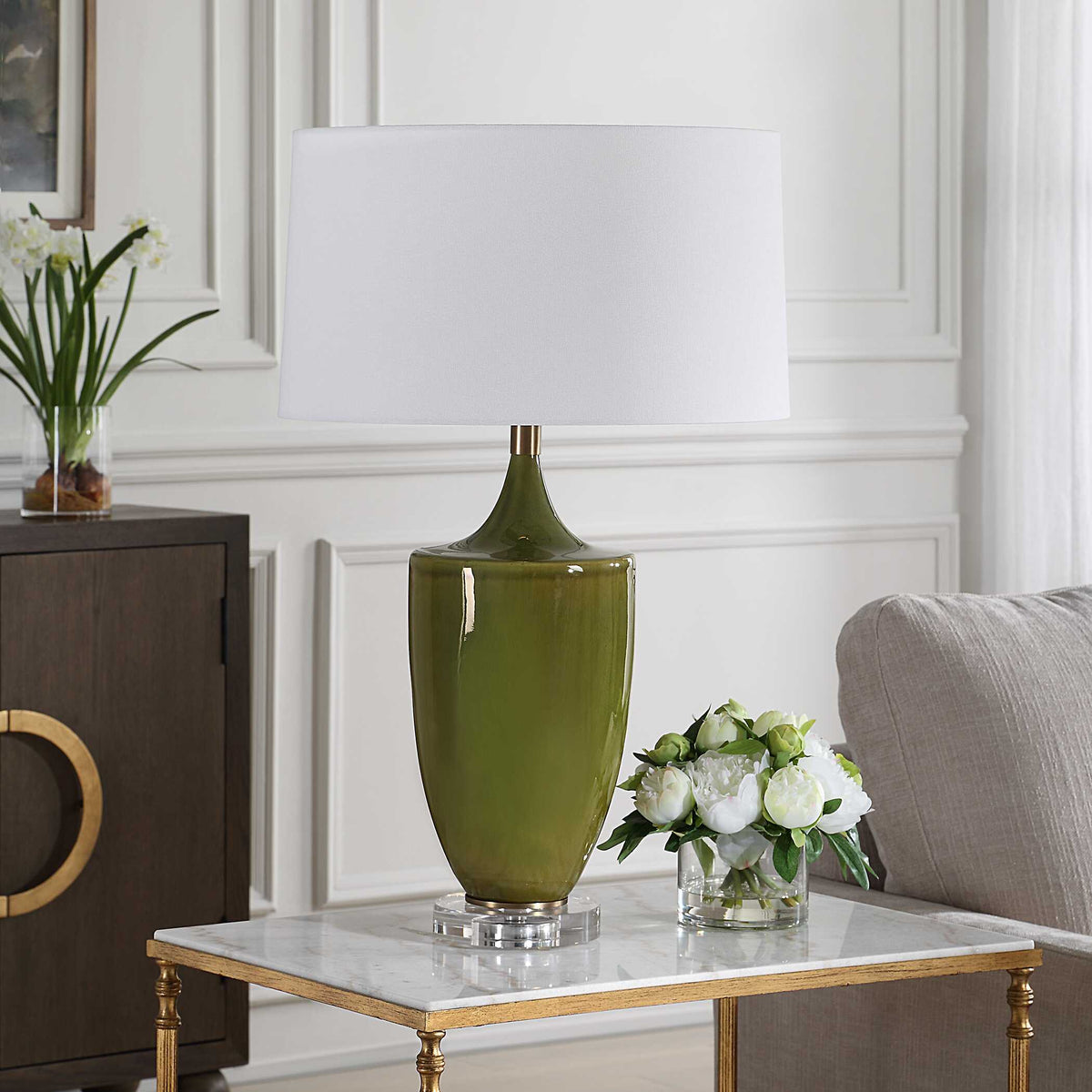 Adela Table Lamp - Green by Uttermost - View 3