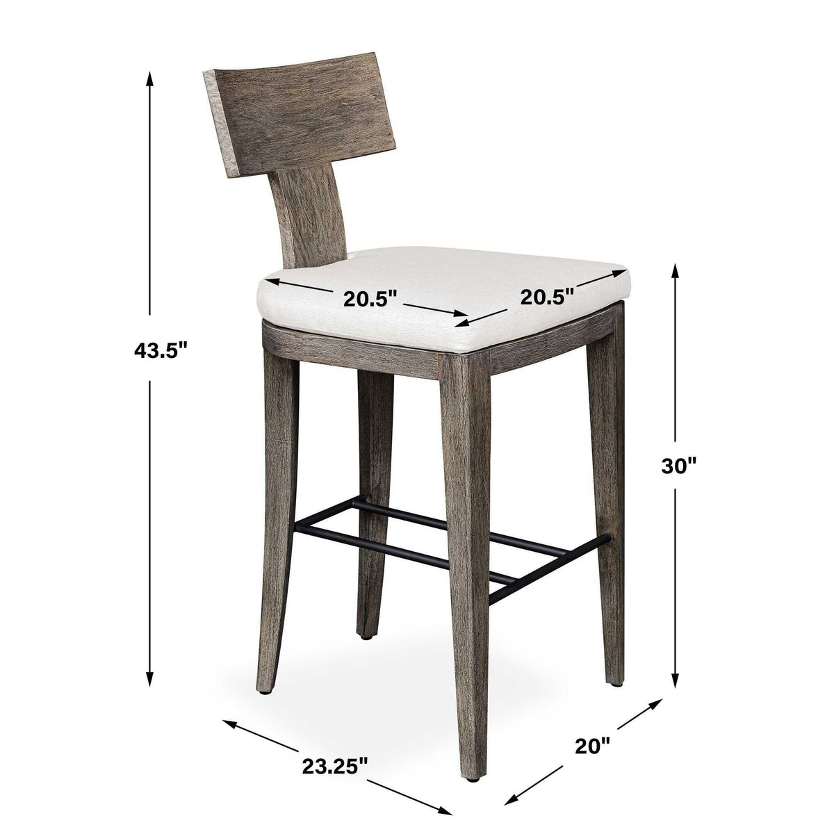 Cellini Outdoor Bar Stool - Dark Brown / White by Uttermost - View 10