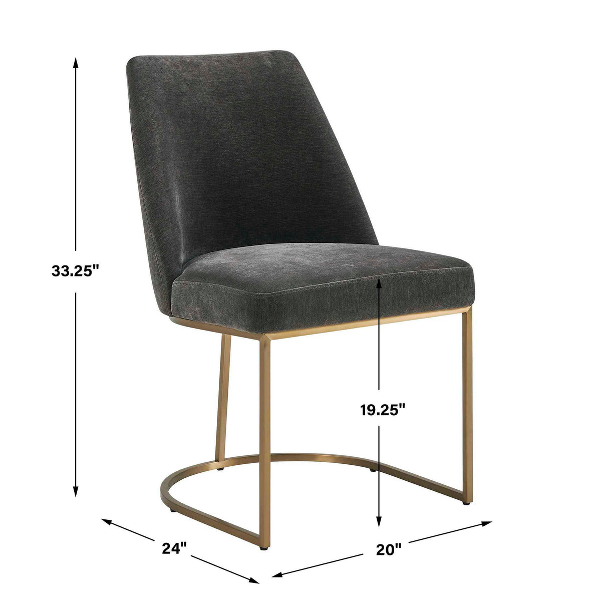 Hanni Upholstered Dining Chair - Dark Gray by Uttermost - View 8