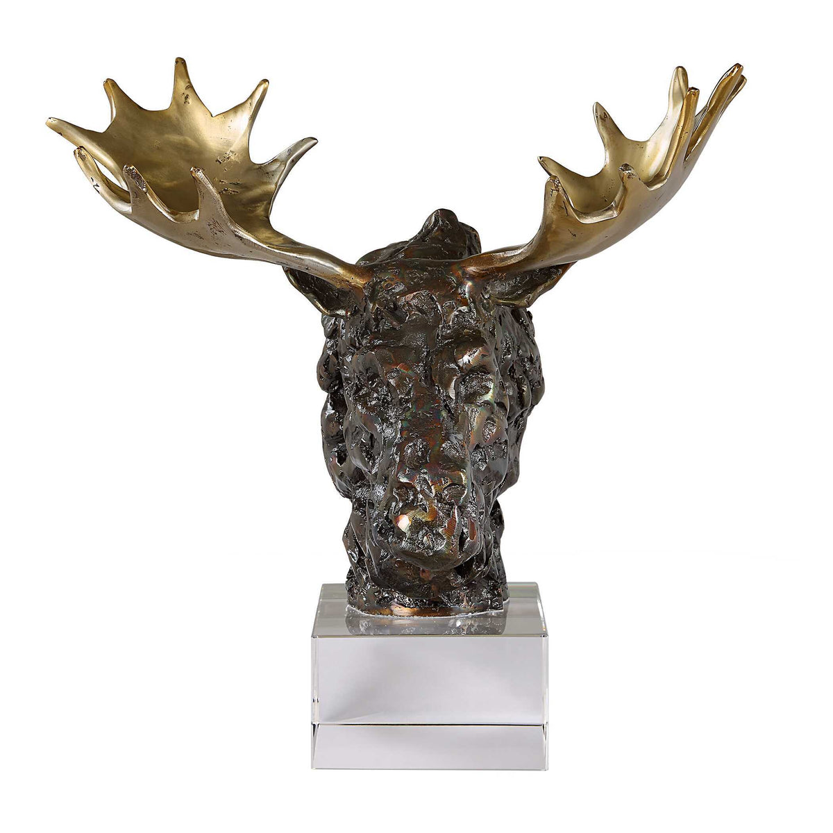 Moose Bust Bronze Sculpture by Uttermost - View 4