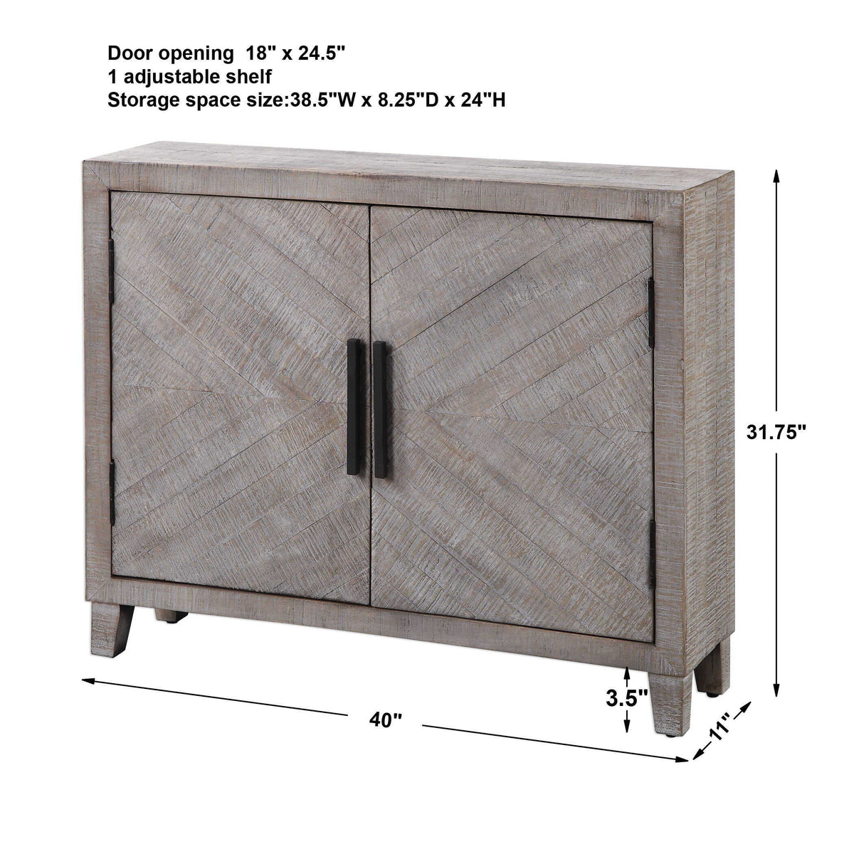Adalind Washed Accent Cabinet White Washed - Gray by Uttermost - View 12