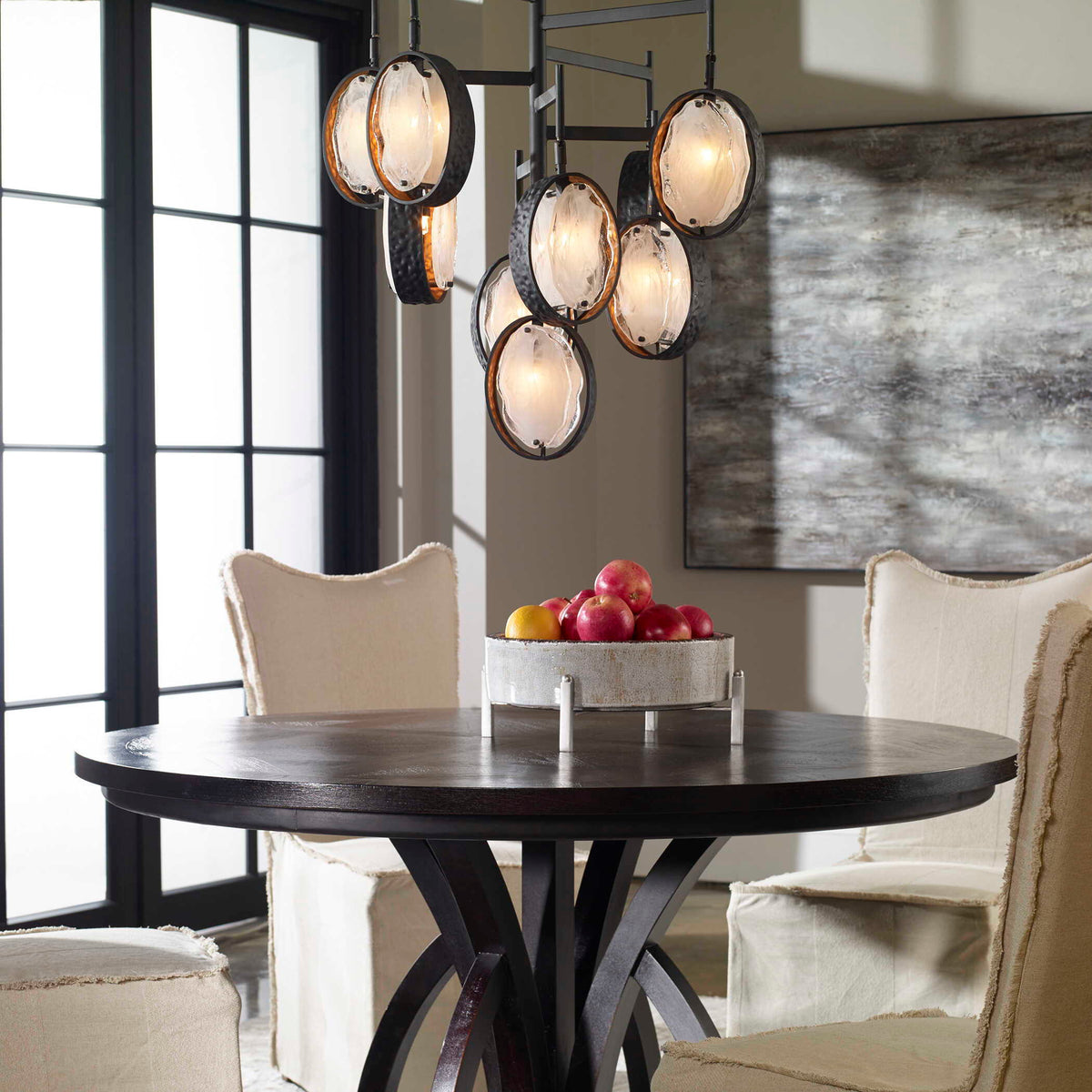 Maxin 9 Light Chandelier Dark Bronze - Bronze / Silver by Uttermost - View 5