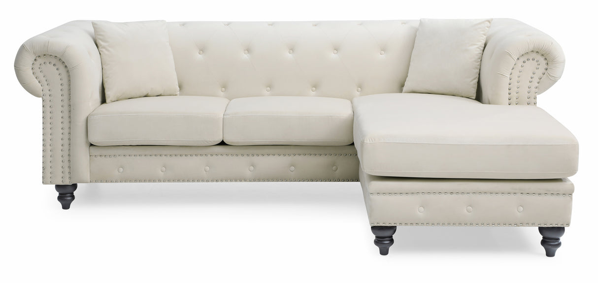 Nola G0357B-SC Sofa Chaise ( 3 Boxes ) , IVORY