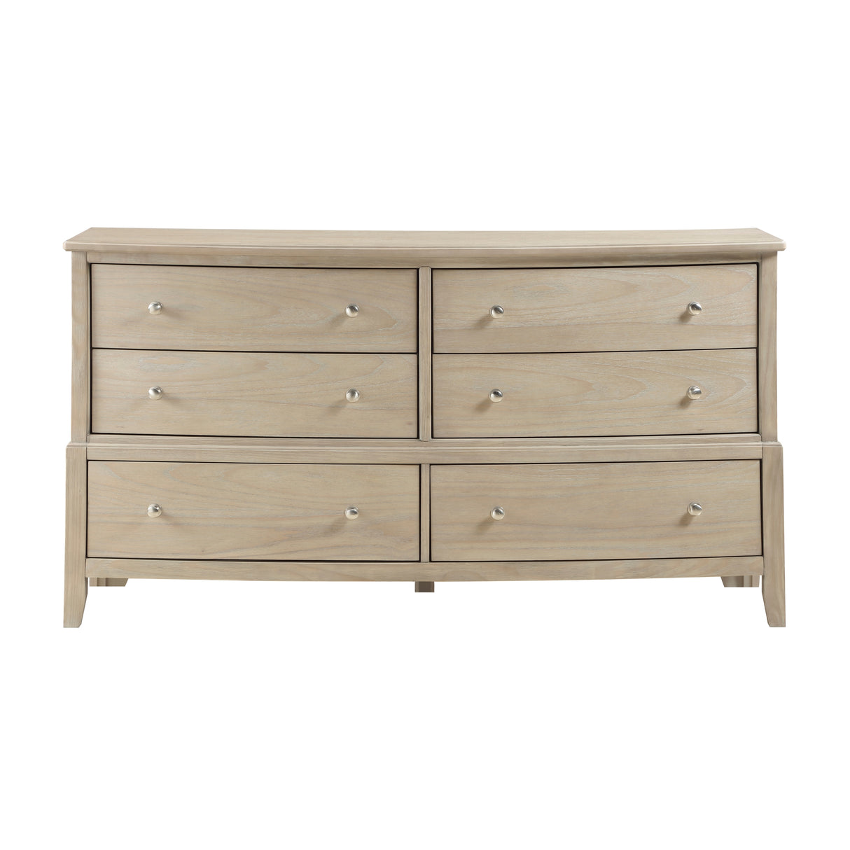 Classic Farmhouse Style Six-Drawer Dresser Beige Finish Wooden Bedroom Furniture 1pc Strong Durable