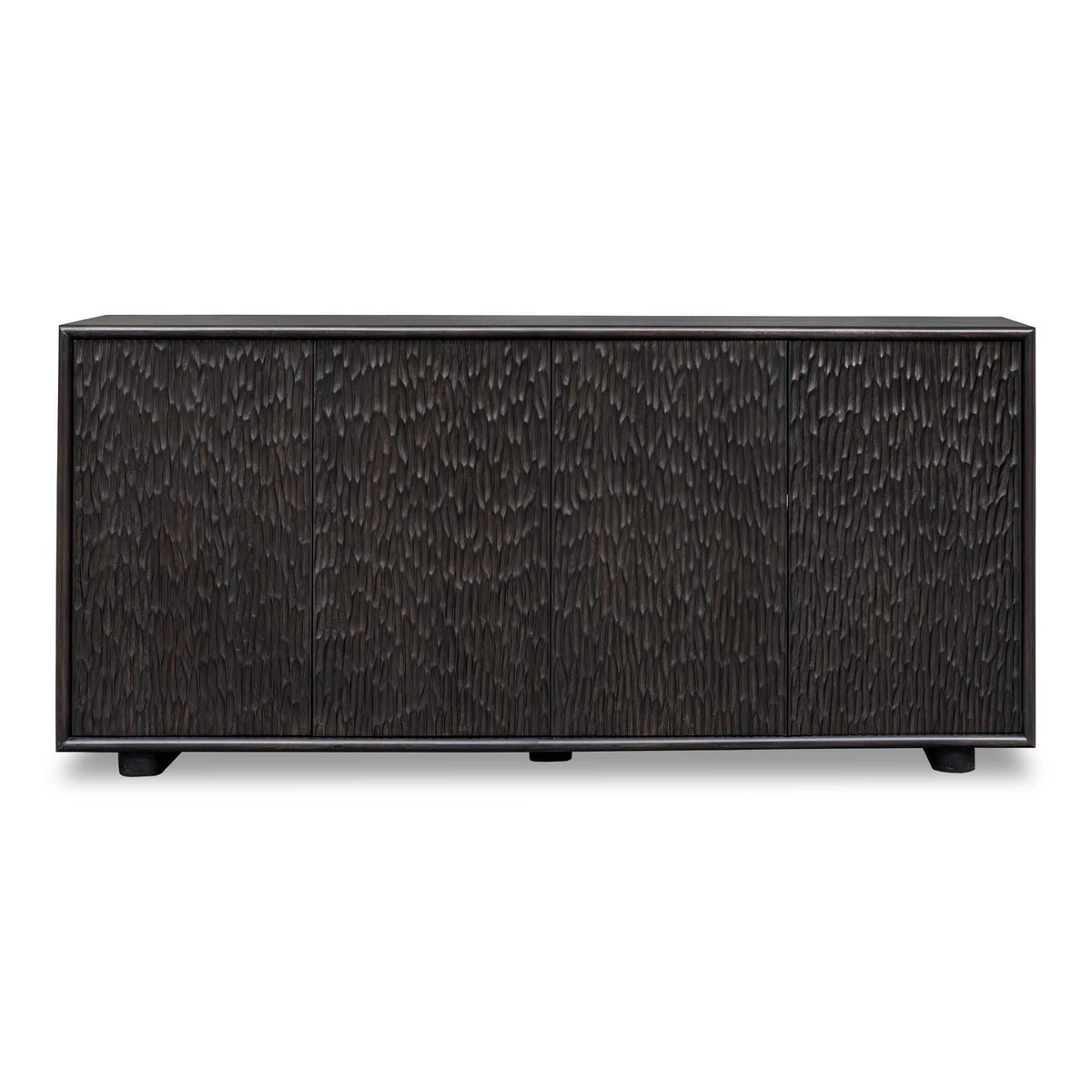 Stevenson Chiseled 4 Door Cabinet Black / Brown / Woodtone - Dark Brown by Uttermost - View 1