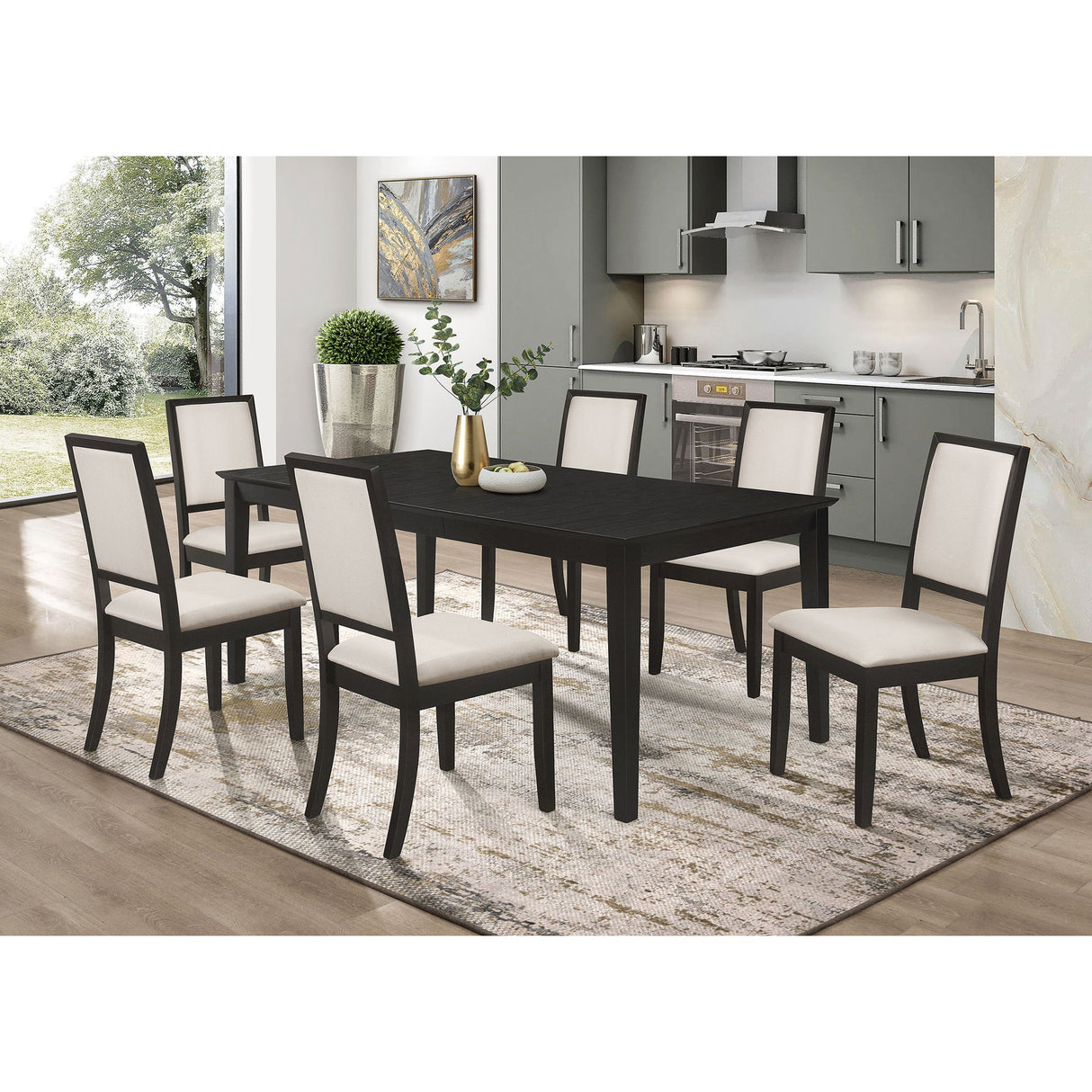 Daniela Black and Cream 7-piece Dining Set - sold by Home Elegance USA