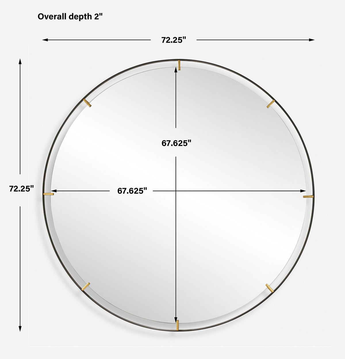 Grand Pendulum Round Mirror - Black by Uttermost - View 7