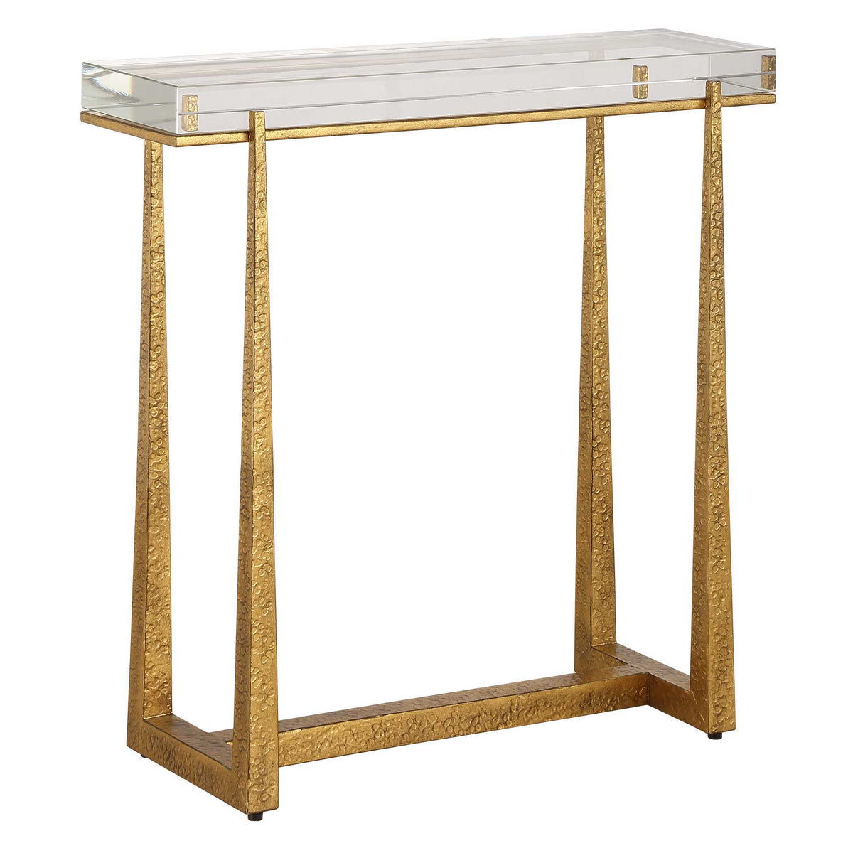 Midas Thick Crystal Accent Table - Gold by Uttermost - View 4