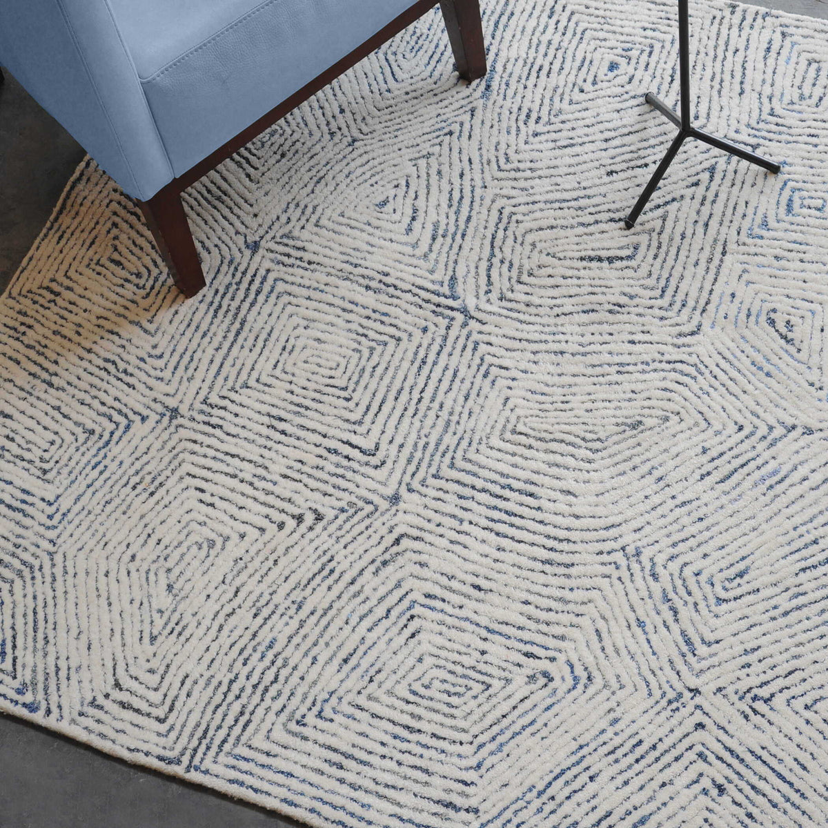Maze 5 X 8 Rug - Blue / Beige by Uttermost - View 2