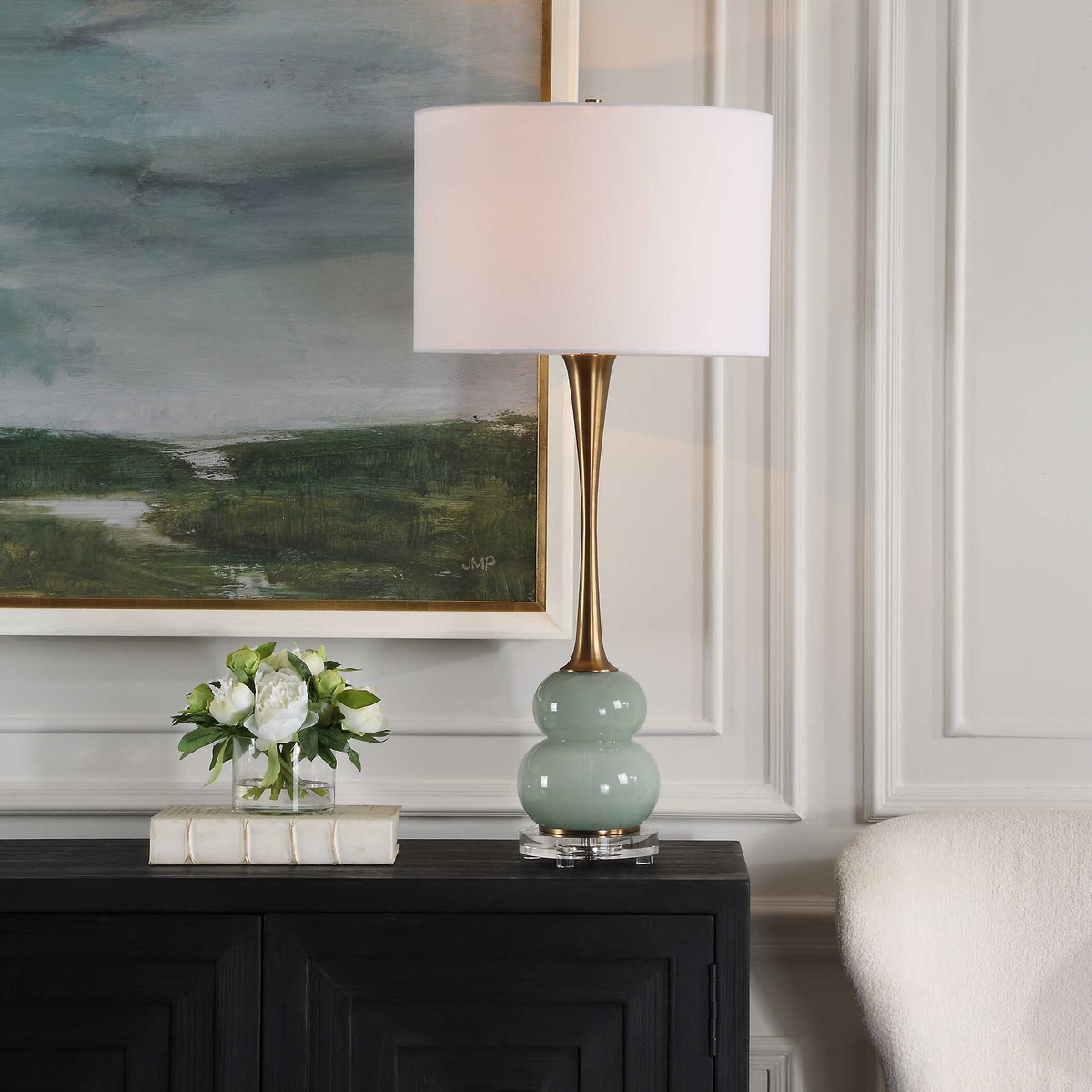 Sanctuary Green Gray Table Lamp by Uttermost - View 2