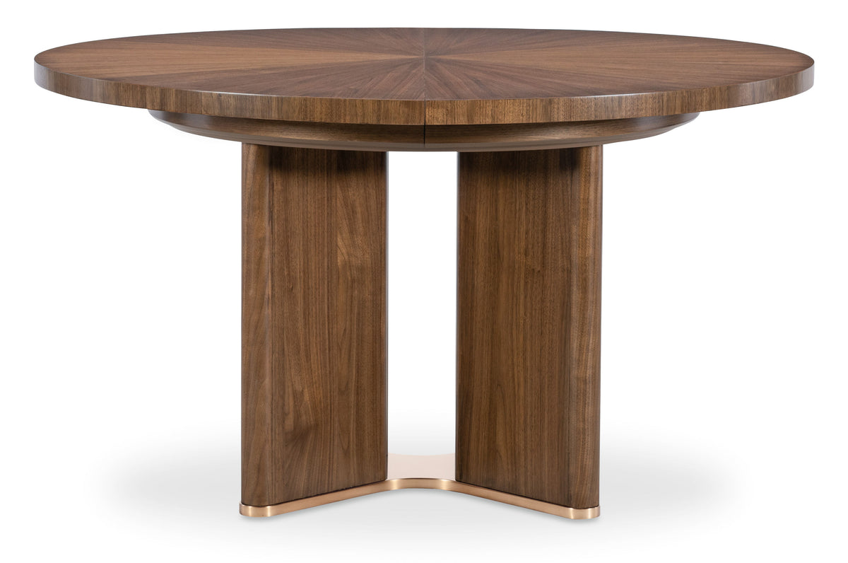 Eleana Round Dining Table With One Leaf Medium Wood - Dark Brown by Hooker Furniture - View 5