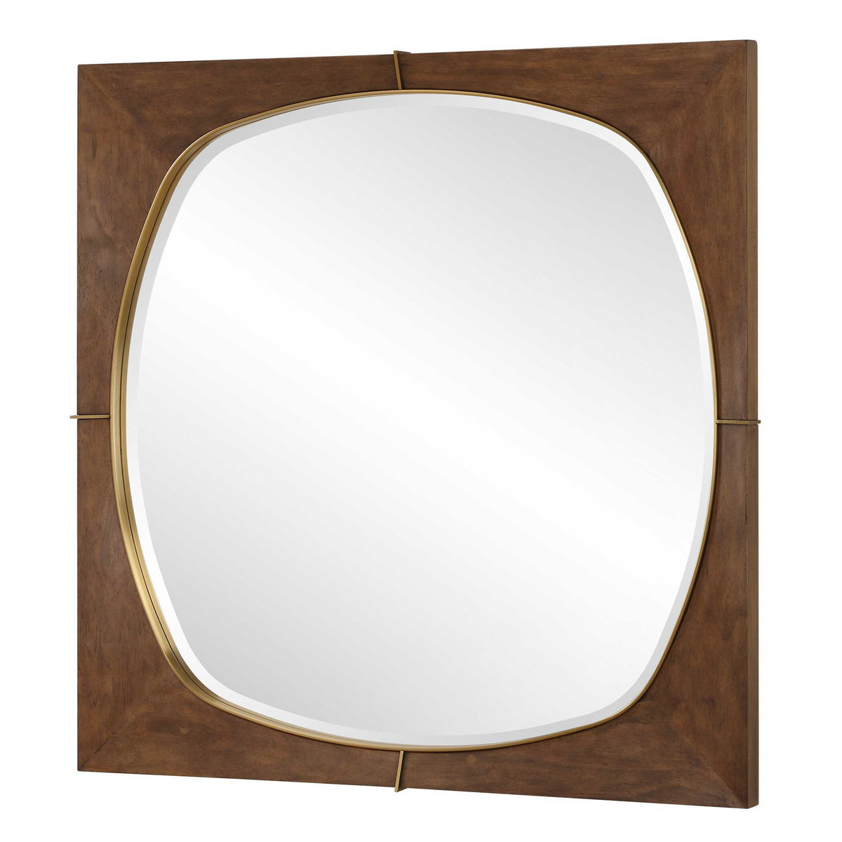 Garonne Square Walnut Mirror - Dark Brown by Uttermost - View 4