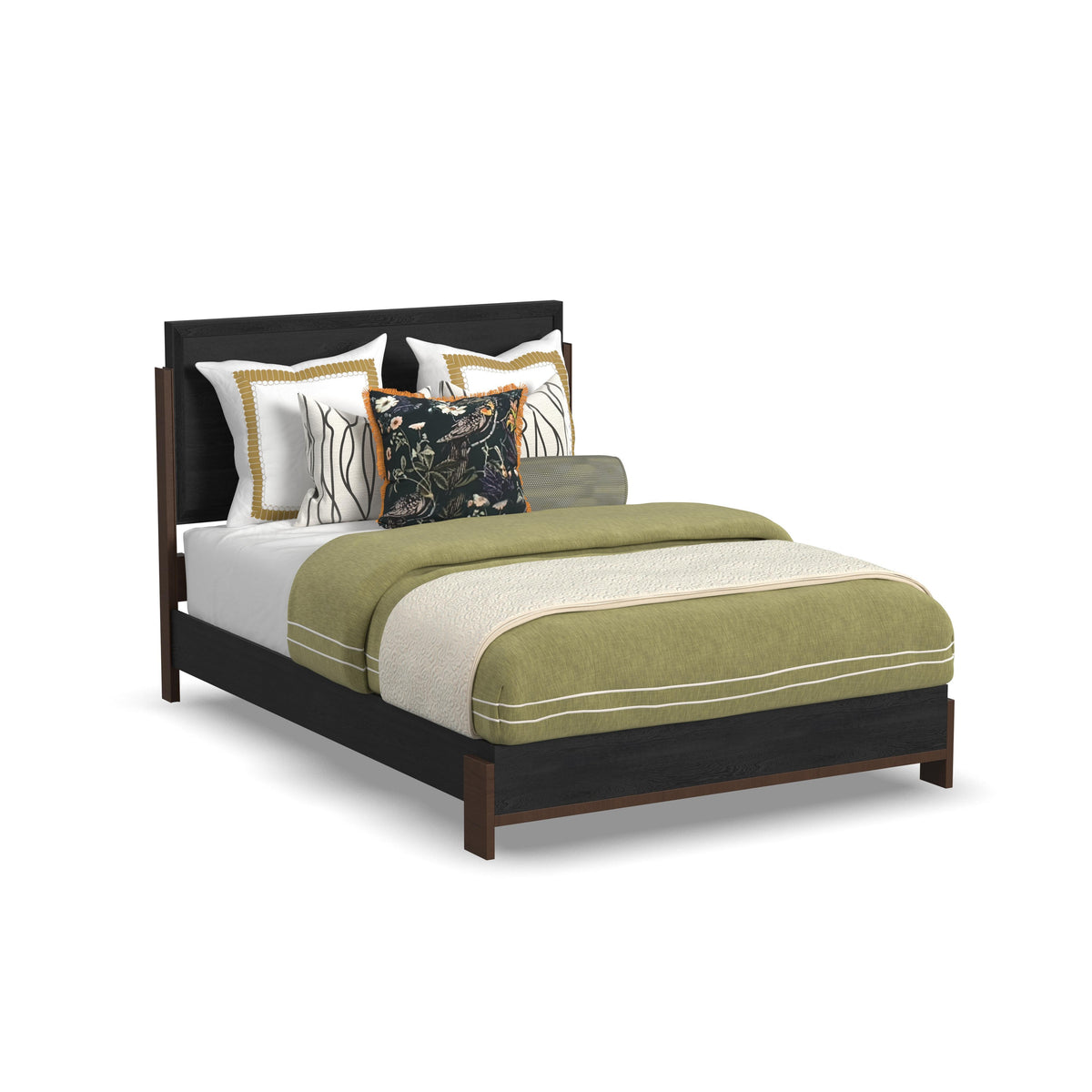 Waterfall Queen Panel Bed - Deep Ebony | Flexsteel