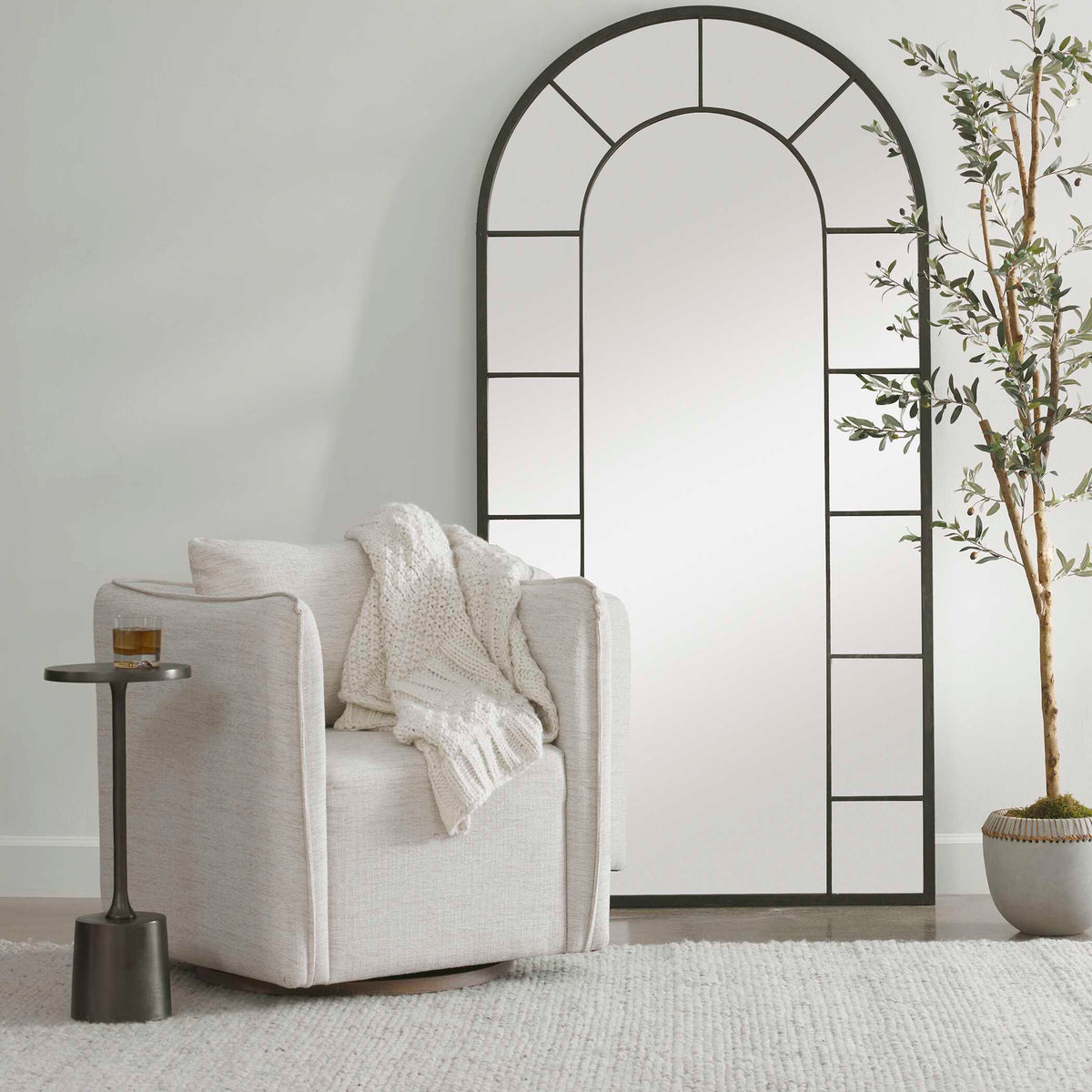 Corben Swivel Armchair - Silver by Uttermost - View 2