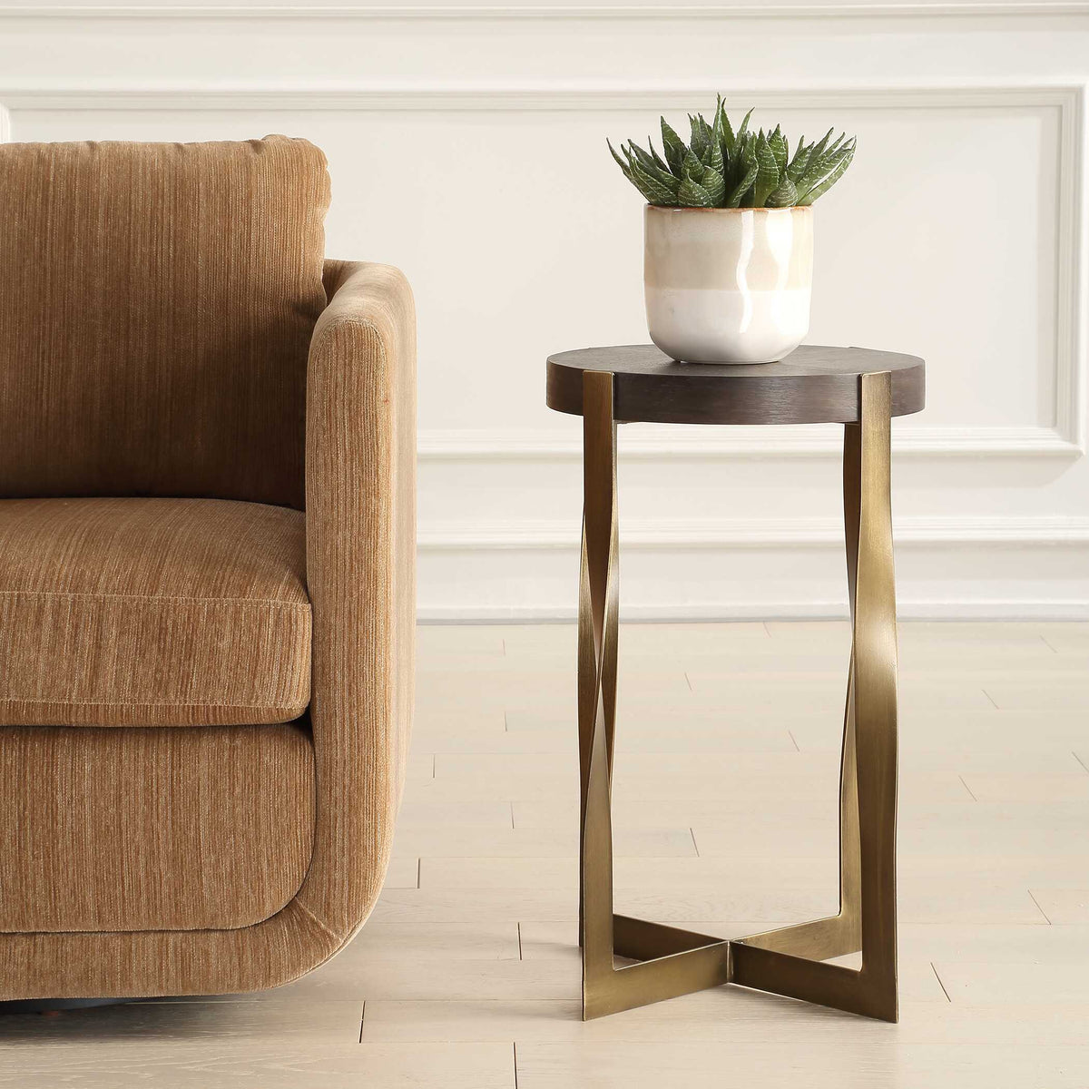 Drew Brass Accent Table - Bronze by Uttermost - View 3