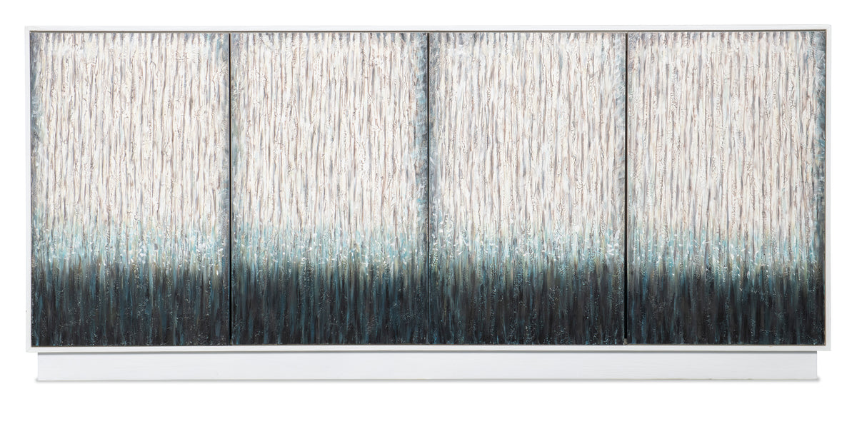 Melange Mediterranean Entertainment Credenza - White / Blue by Hooker Furniture - View 4
