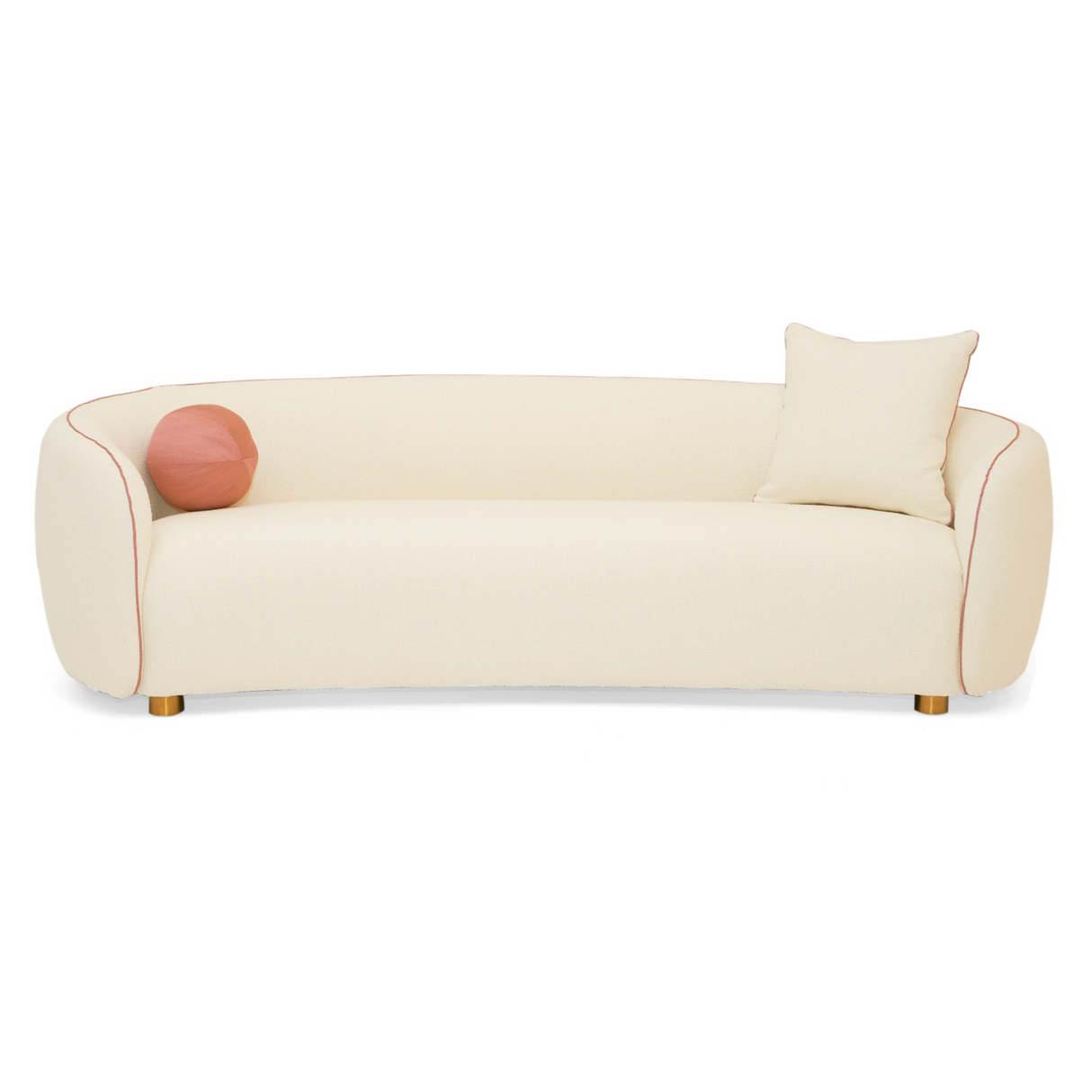Modrest - Winfree Modern Off White Fabric 3-Seater Sofa