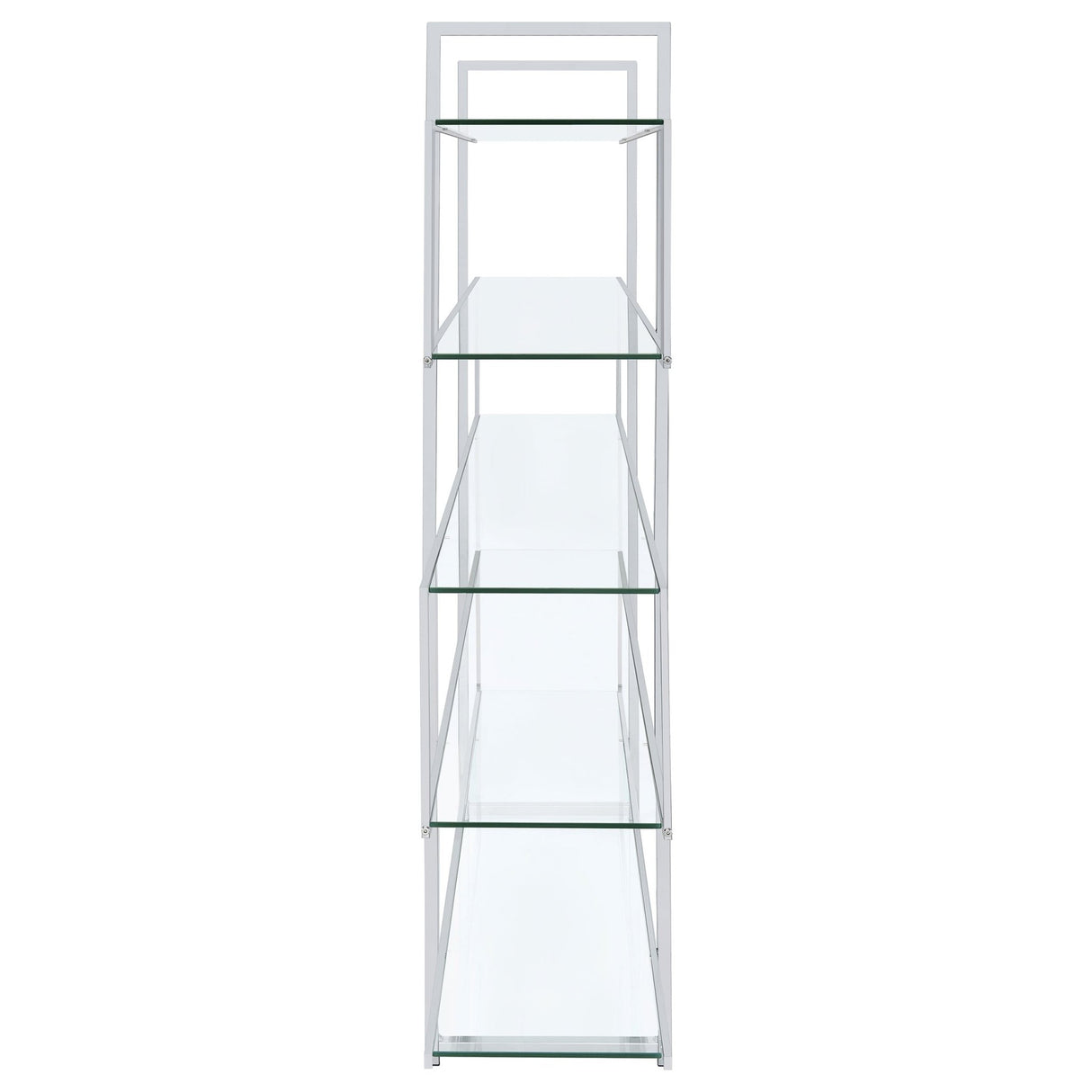 Bookcase - Elmer 5-shelf Bookcase Chrome and Clear