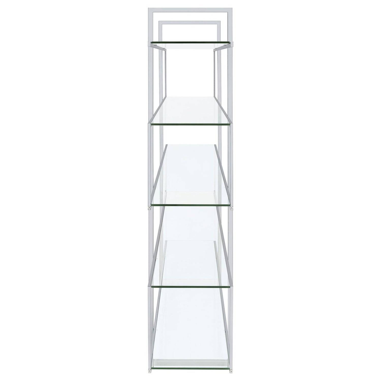 Bookcase - Elmer 5-shelf Bookcase Chrome and Clear