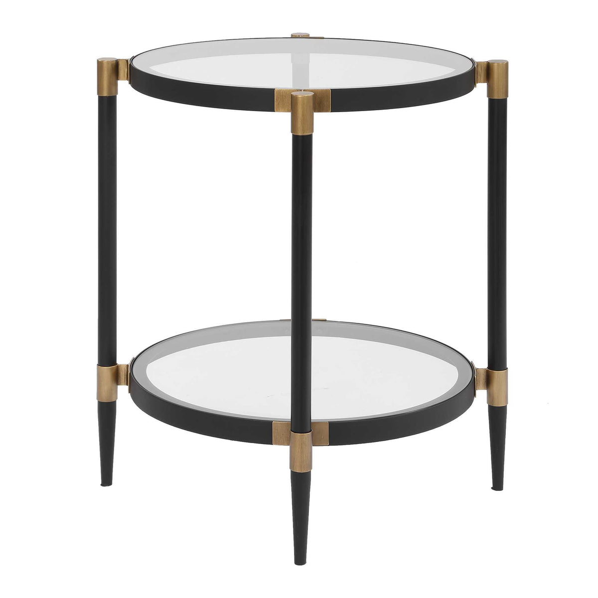 Chadid Round Glass Side Table - Black by Uttermost - View 5