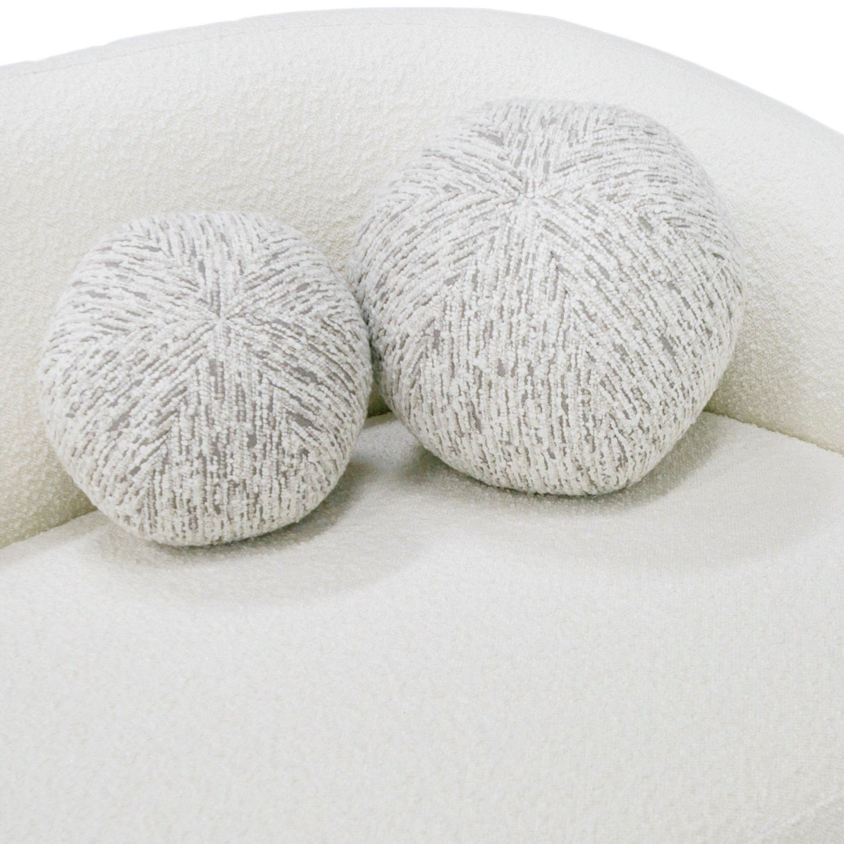 Modrest - Joshua Modern 4-Seater Curved White and Taupe Fabric Sofa