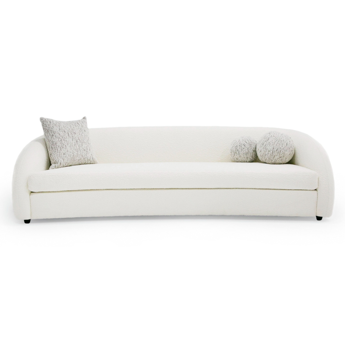 Modrest - Joshua Modern 4-Seater Curved White and Taupe Fabric Sofa