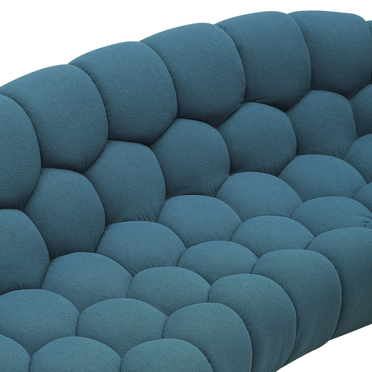 Divani Casa Yolonda - Modern Curved Dark Teal Fabric Sofa