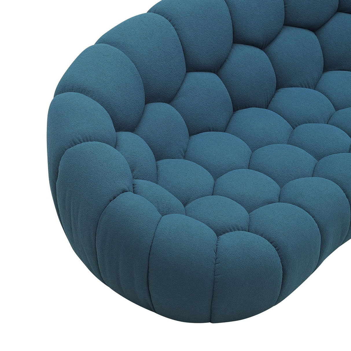 Divani Casa Yolonda - Modern Curved Dark Teal Fabric Loveseat - sold by Home Elegance USA