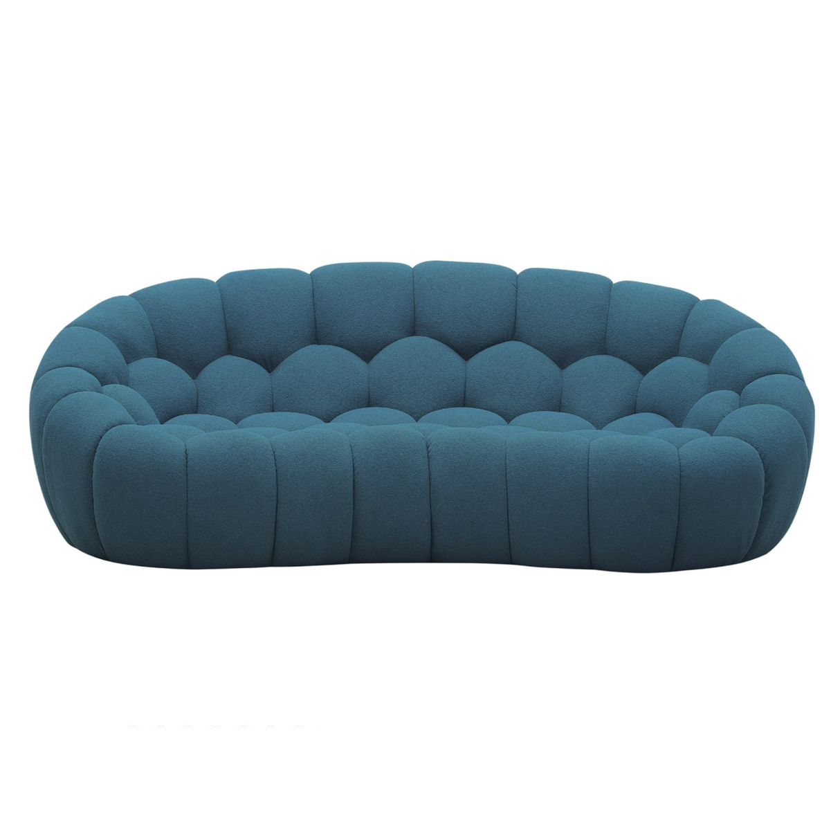 Divani Casa Yolonda - Modern Curved Dark Teal Fabric Loveseat - sold by Home Elegance USA