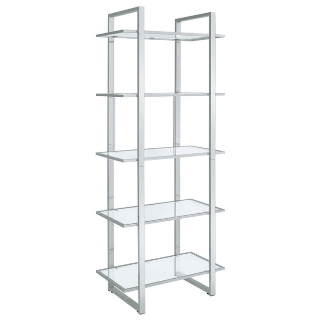 Bookcase - Hartford Glass Shelf Bookcase Chrome