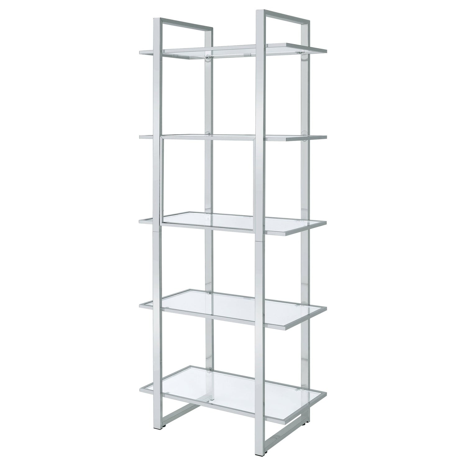 Bookcase - Hartford Glass Shelf Bookcase Chrome