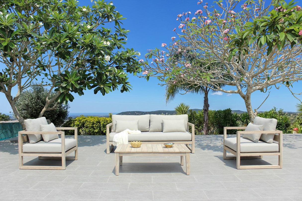 VIG Furniture - Renava Calm Outdoor Grey and Acacia Sofa Set