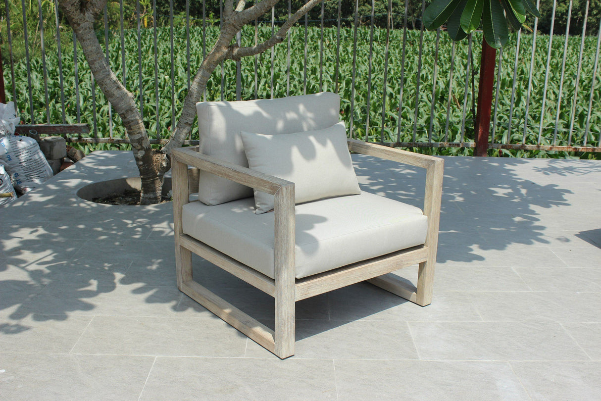 VIG Furniture - Renava Calm Outdoor Grey and Acacia Sofa Set