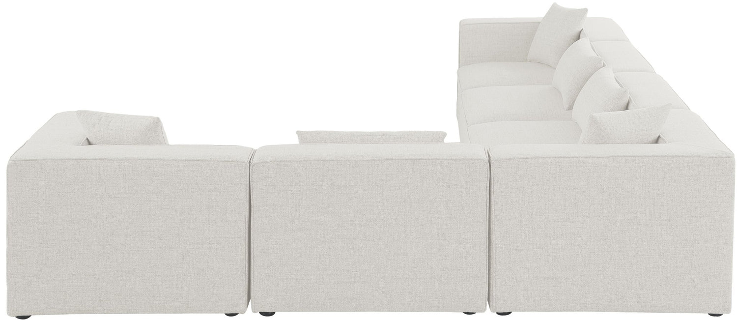 Cube - Modular Sectional 6 Piece - Cream - Fabric - Modern & Contemporary | Home Elegance USA