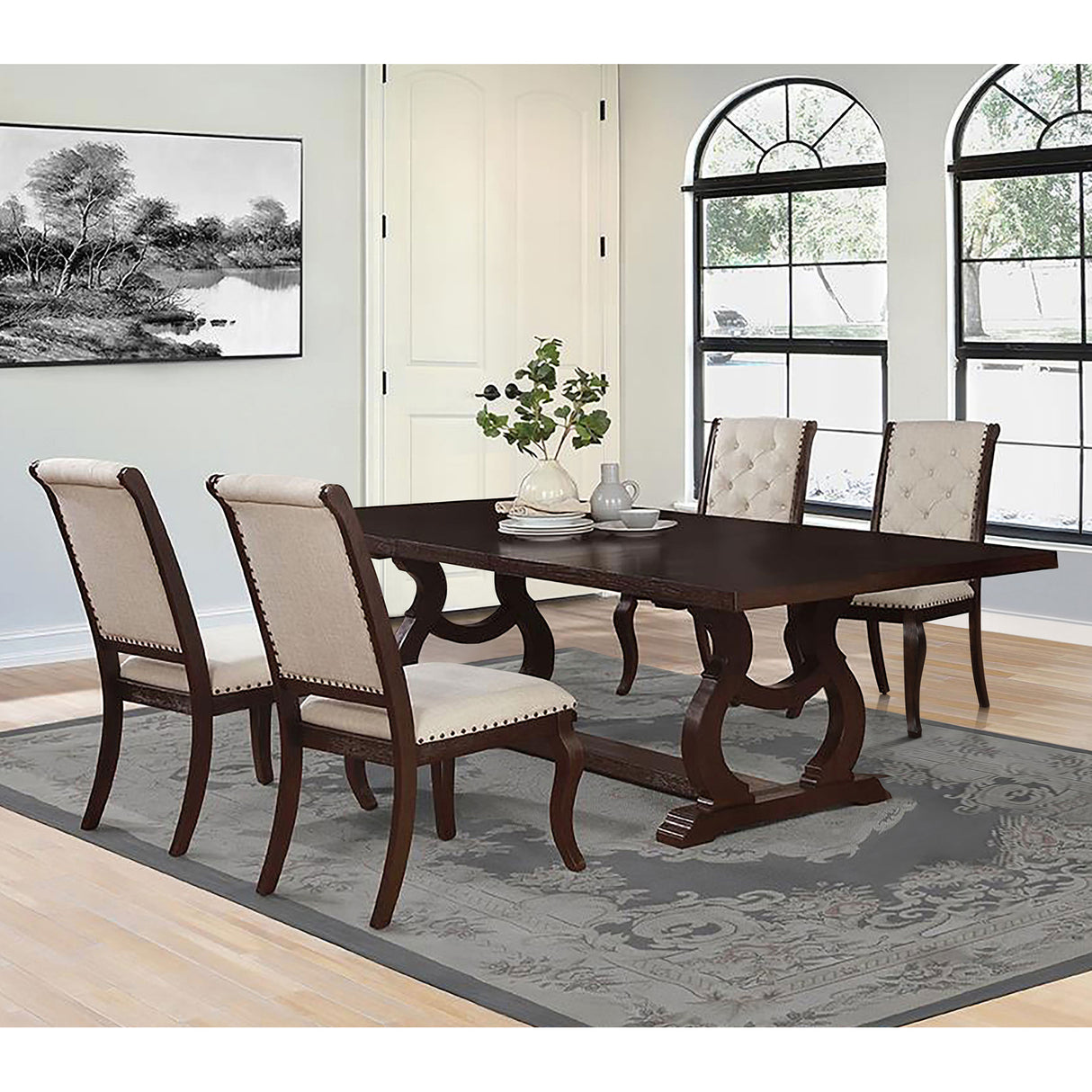 Atwell Rustic Java 5-piece Extension Leaf Dining Set