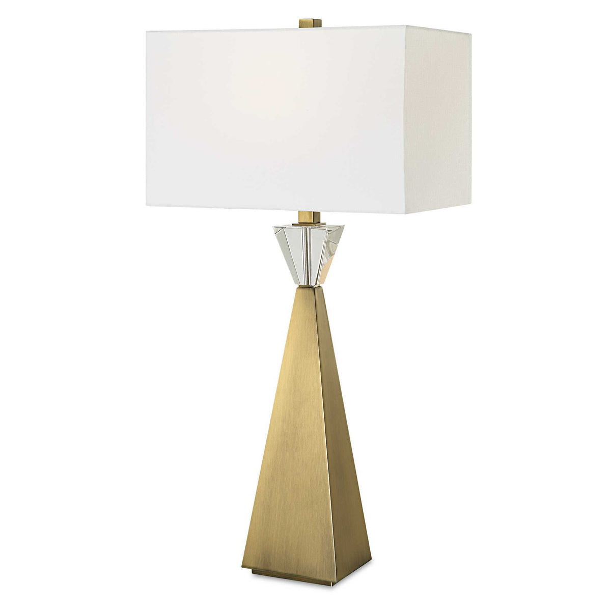 Arete Modern Brass Table Lamp - Gold / White by Uttermost - View 1