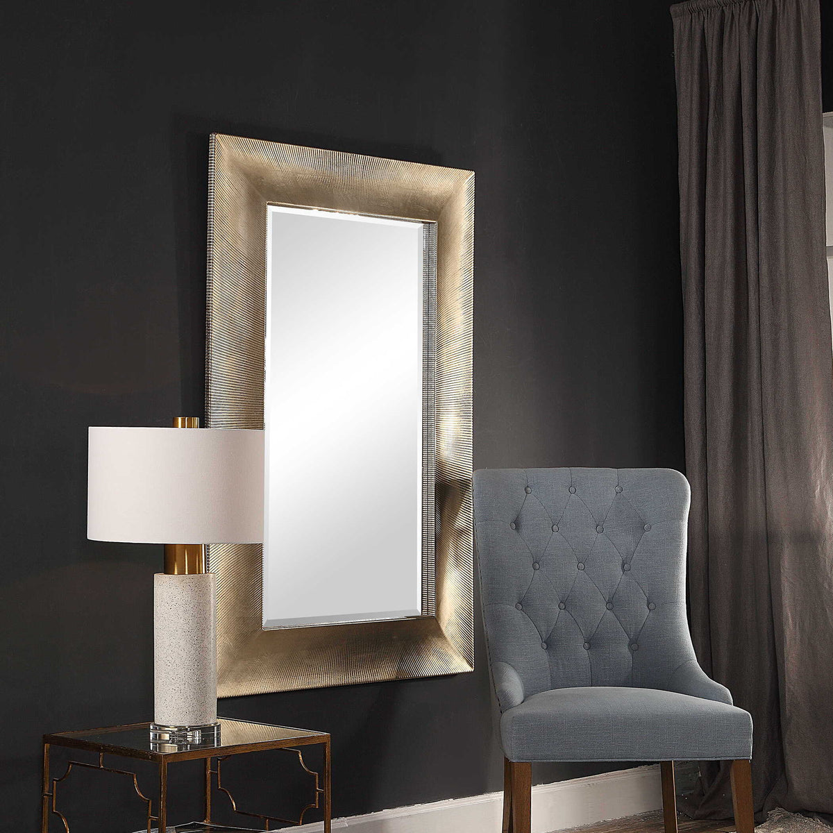 Valenton Large Mirror Champagne - Light Brown by Uttermost - View 4