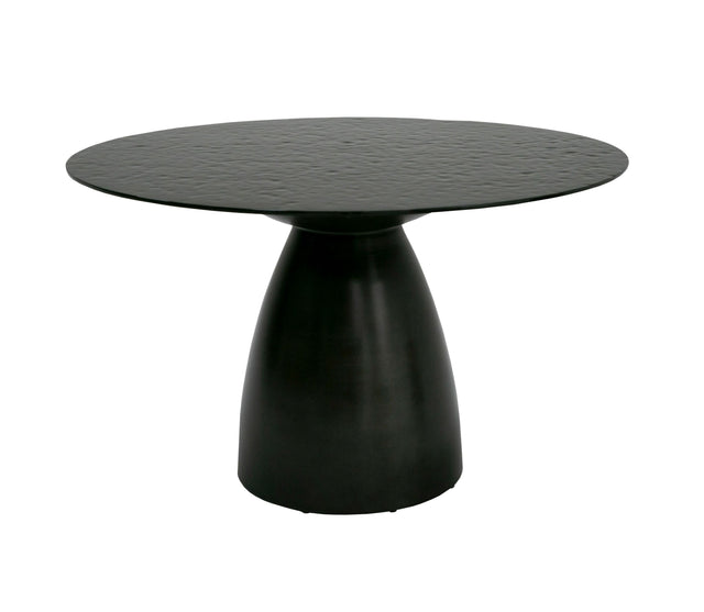 Modrest Calexico - Contemporary Black Wave Glass Round Dining Table | VIG - Home Elegance USA