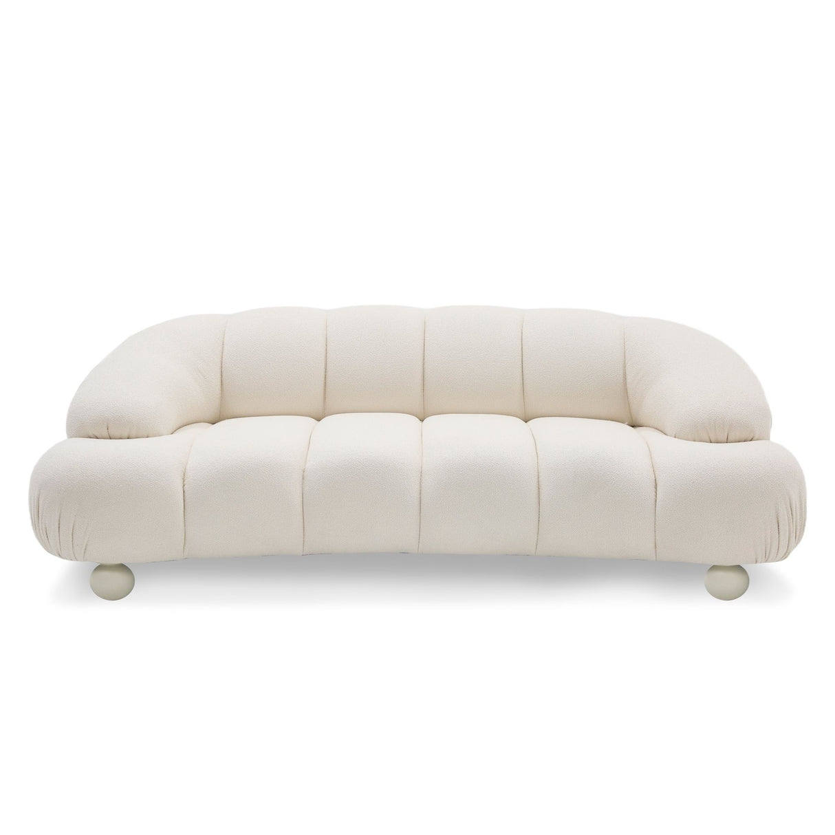 Divani Casa Duran - Contemporary White Fabric Loveseat Sofa - sold by Home Elegance USA