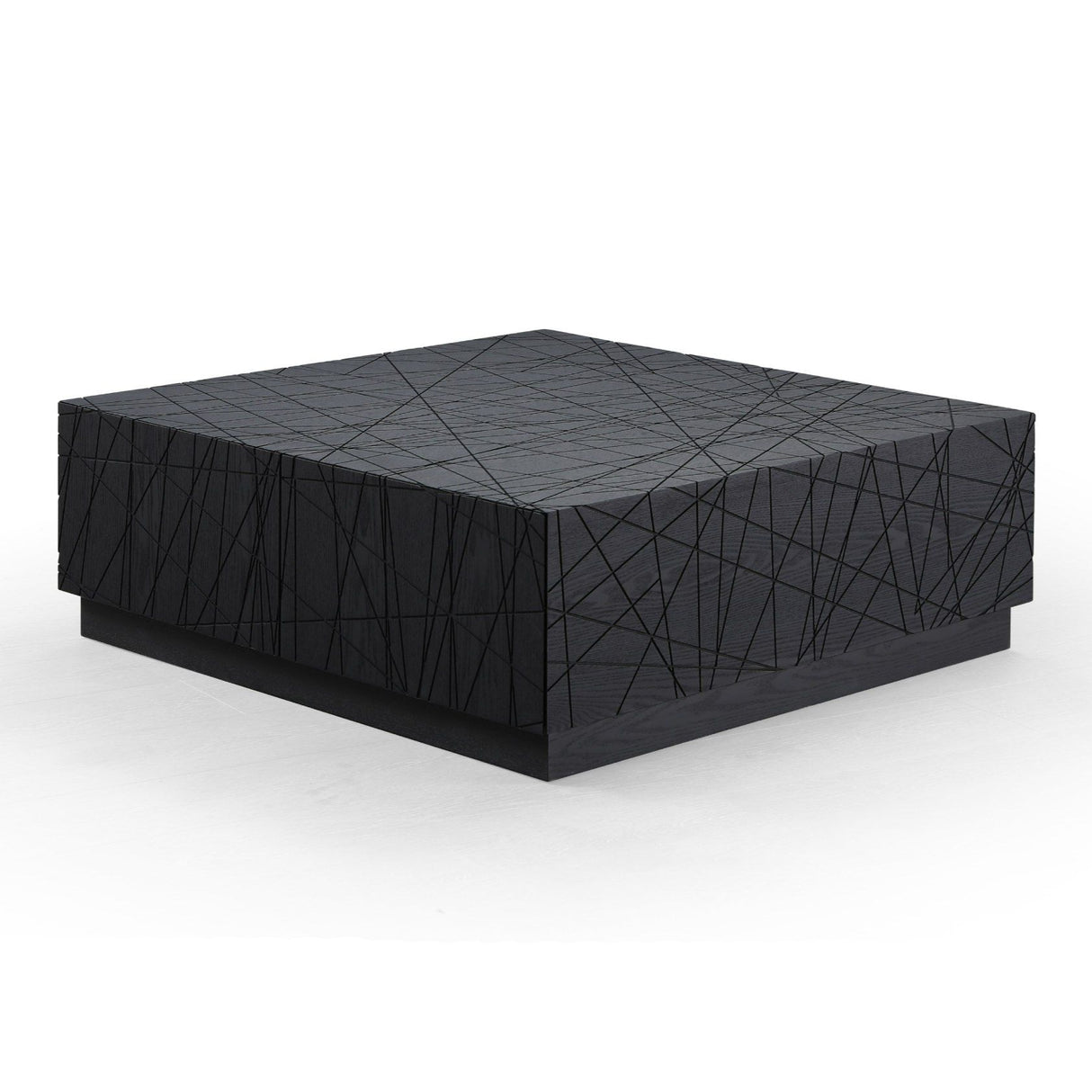 Modrest Kenda - Modern Black Oak Square Coffee Table With Storage