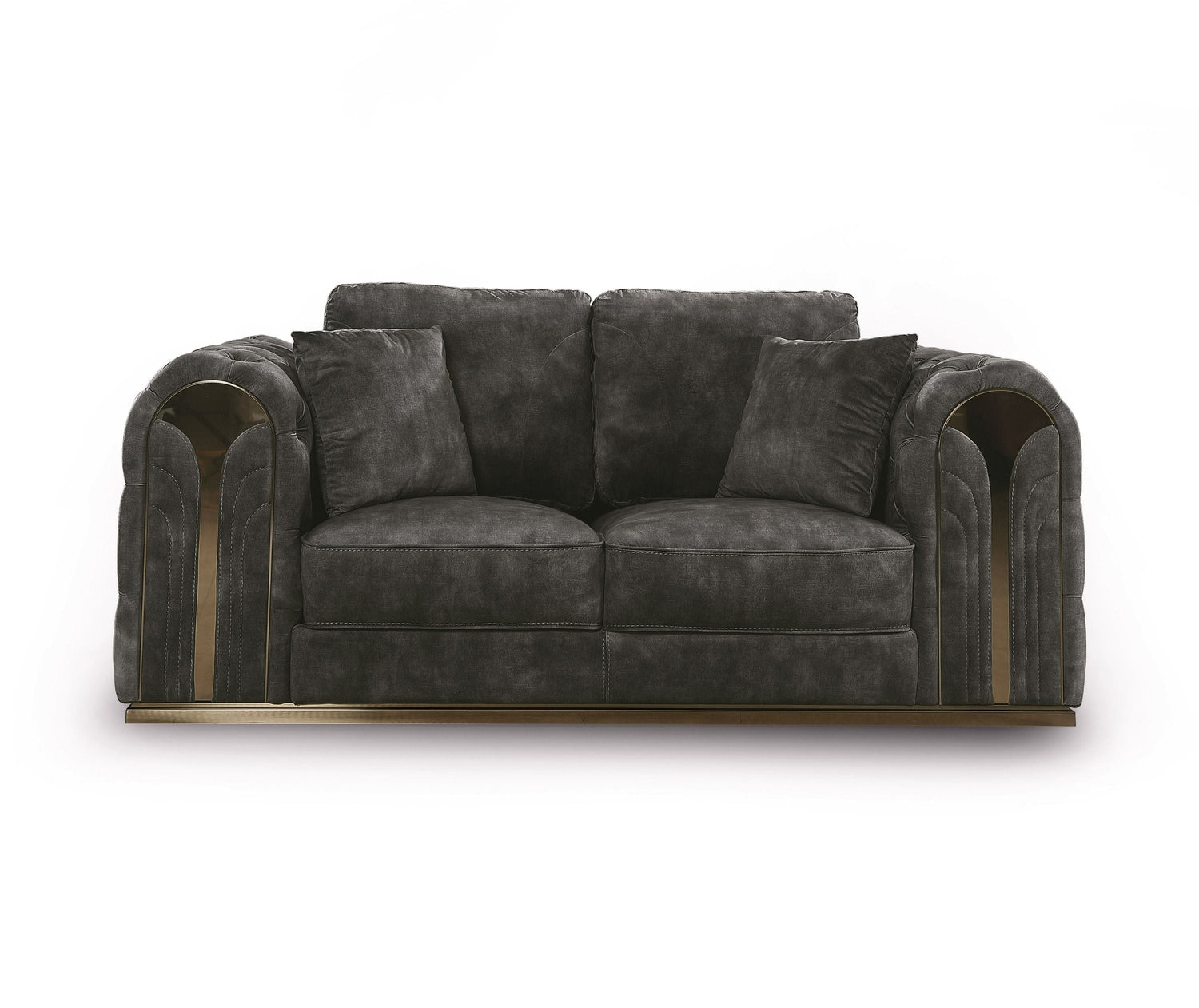Divani Casa Dosie - Transitional Grey Velvet Sofa Set - Home Elegance USA