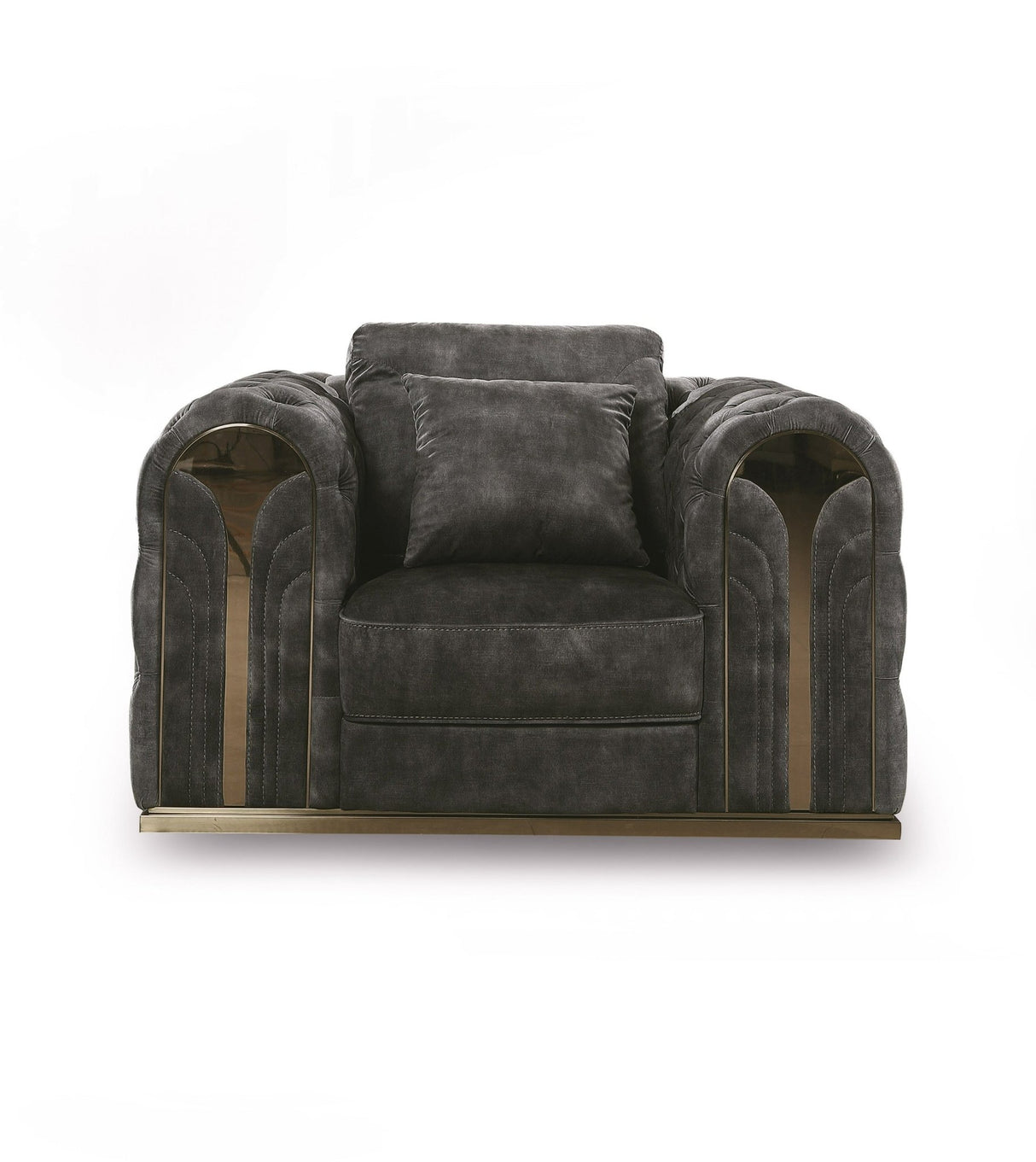 Divani Casa Dosie - Transitional Grey Velvet Chair | Home Elegance USA