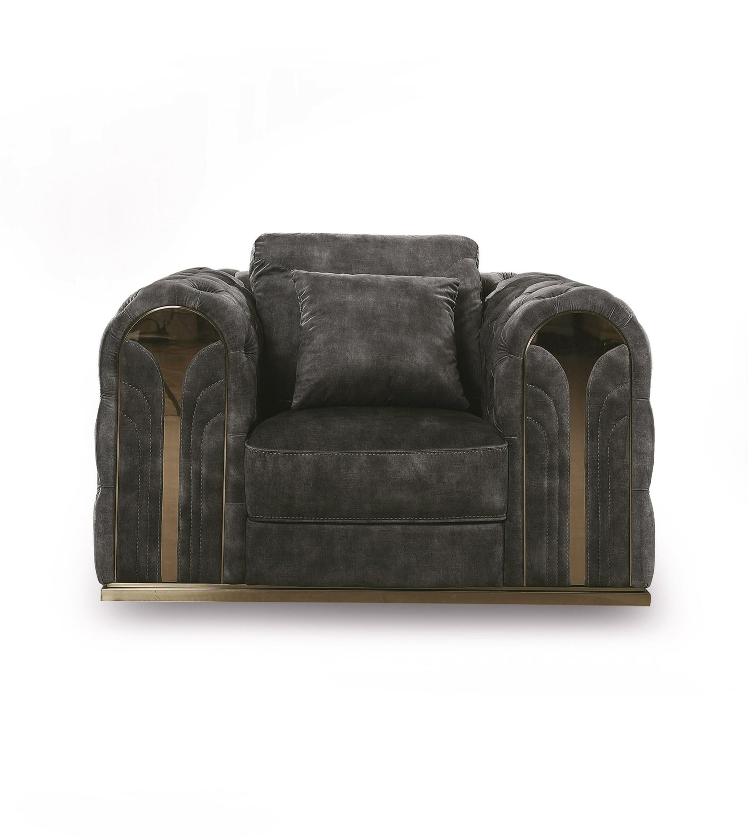 Divani Casa Dosie - Transitional Grey Velvet Chair | Home Elegance USA