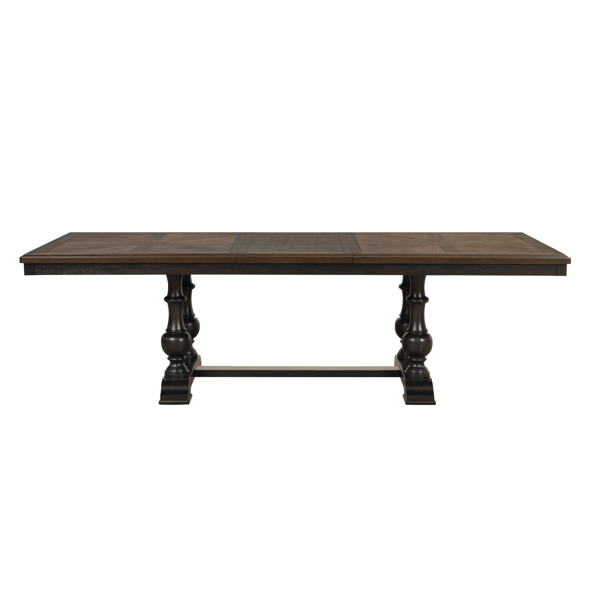 Traditional Classic Brown 1pc Dinng Table with Self Storing Extension Leaf Wooden Dining Room Furniture