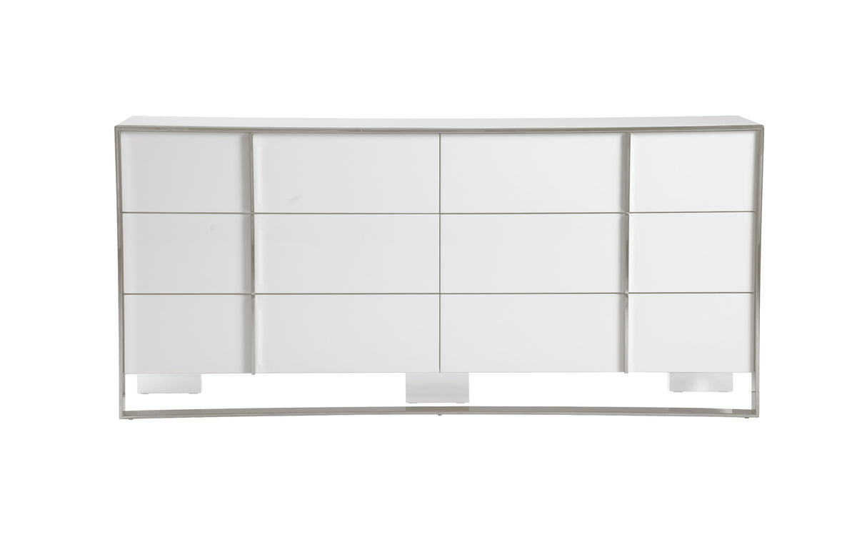Cartier - Modern White + Stainless Steel Dresser - View Image 1