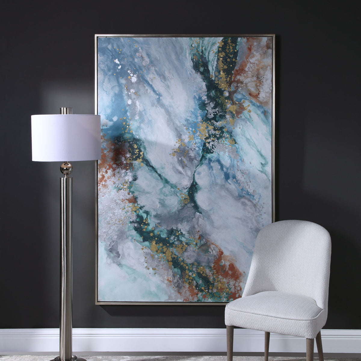 Mercury Hand Abstract Art - Blue by Uttermost - View 2
