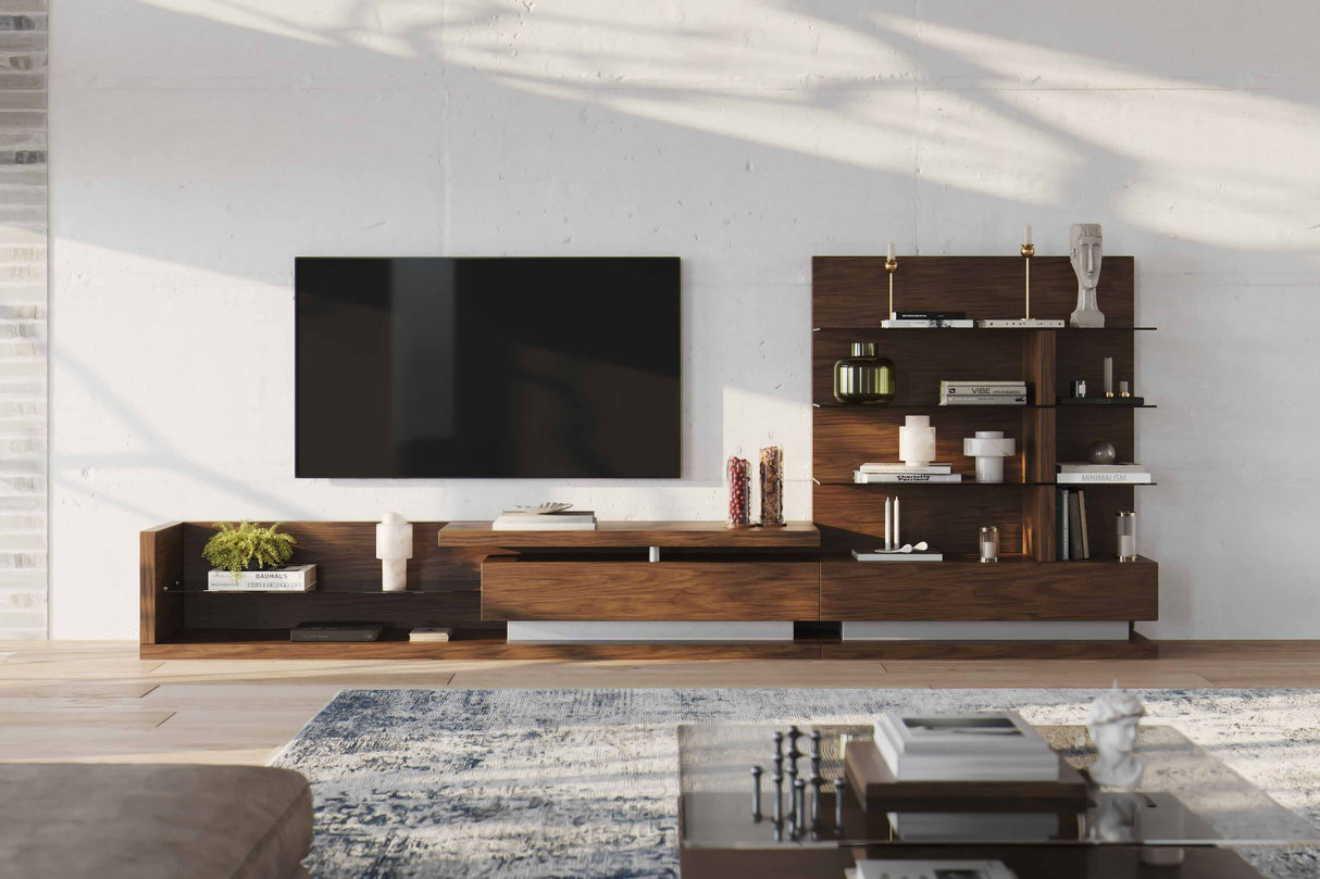 Modrest Jefferson - Mid-Century Modern Walnut TV Unit