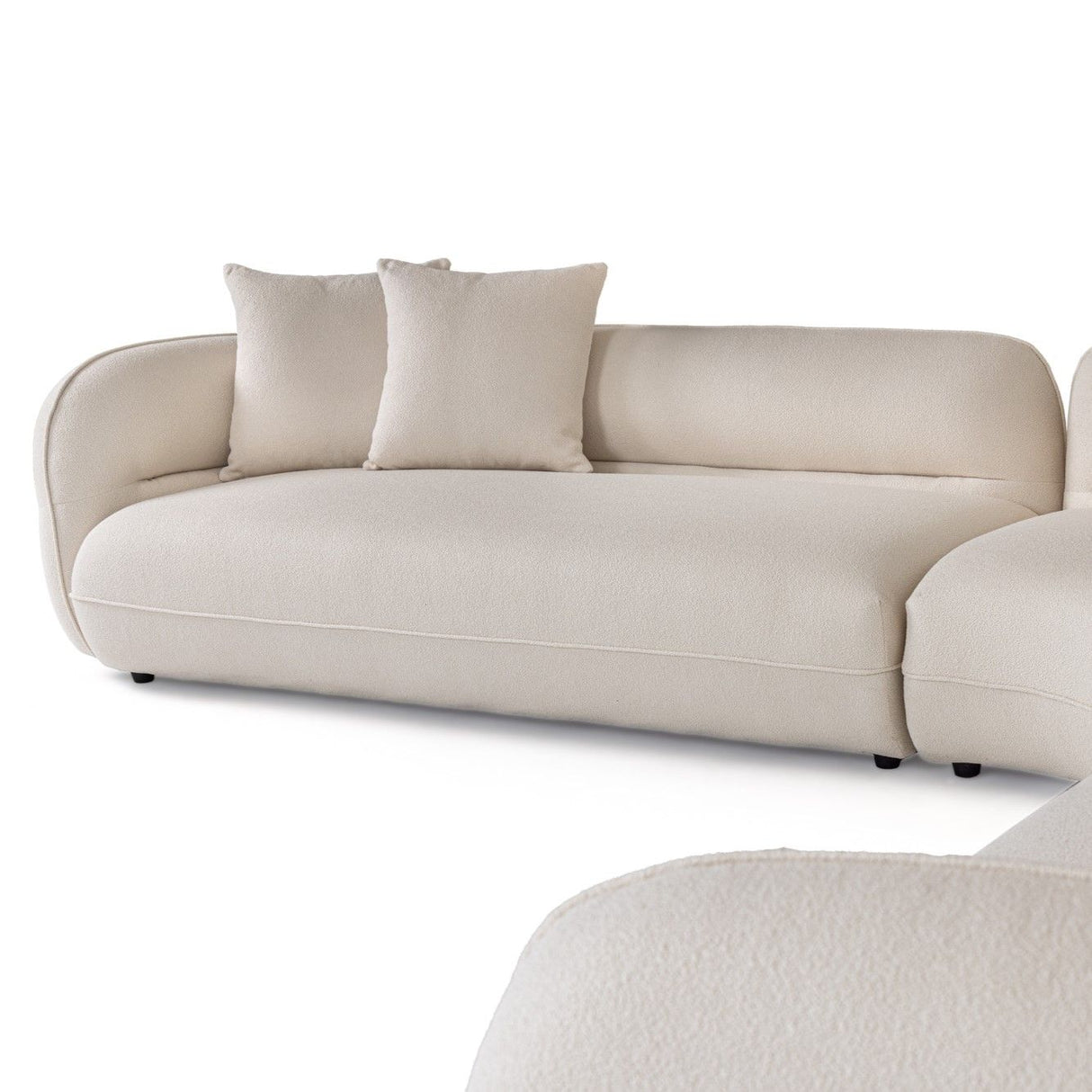 Divani Casa Drayton - Modern Off-White Fabric Sectional Sofa