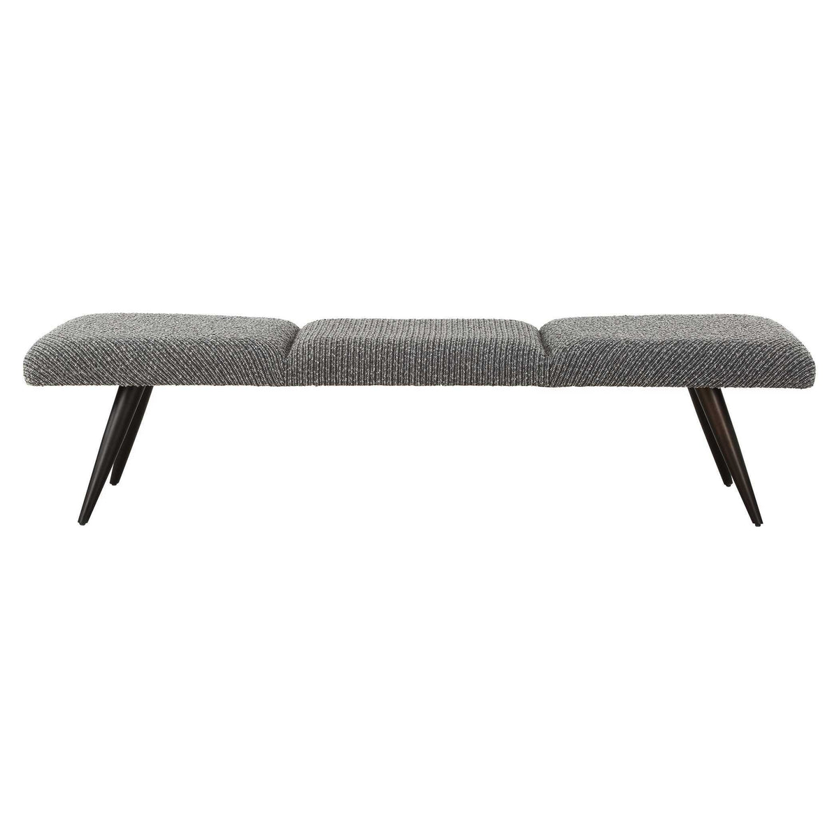Bowtie Charcoal Fabric Bench - Dark Gray by Uttermost - View 6